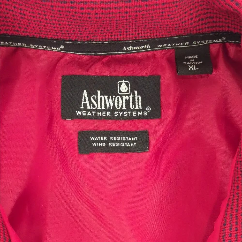 Ashworth Jacket Mens XL Pullover Red Deerwood Golf Wind Water Resistant